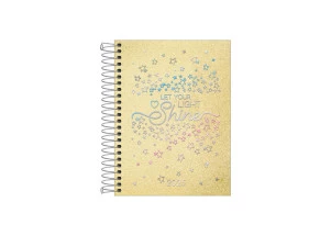 Agenda Diária 2025 Espiral Tilibra Shine Dourado 117mm x 164mm