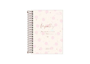 Agenda Diária 2025 Espiral Tilibra Soho Bolinhas 129mm x 187mm