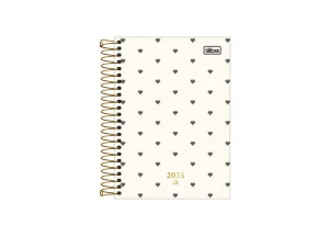 Agenda Diária 2025 Espiral Tilibra West Village Coração 129mm x 187mm