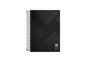 Agenda Diária 2025 Espiral Tilibra Zip Preto 129mm x 187mm