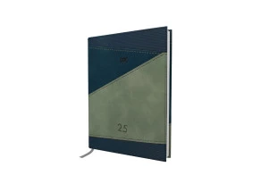 Agenda Diária 2025 Executiva Costurada Dac Azul e Cinza 134mm x 190mm