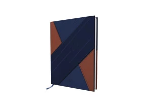 Agenda Diária 2025 Executiva Costurada Dac Azul e Marrom 134mm x 190mm