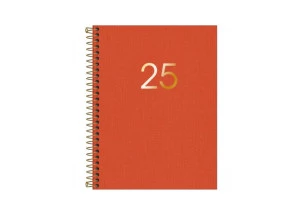 Agenda Diária 2025 Executiva Espiral Tilibra Lume Laranja 177mm x 240mm