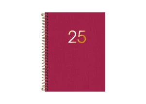 Agenda Diária 2025 Executiva Espiral Tilibra Lume Rosa 177mm x 240mm