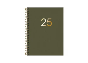 Agenda Diária 2025 Executiva Espiral Tilibra Lume Verde 177mm x 240mm