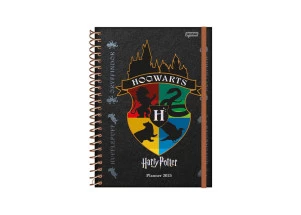 Agenda Planner 2025 Harry Potter Espiral Hogwarts Preto Jandaia 175mm x 242mm