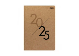 Agenda Planner 2025 Mensal Grampeado Tilibra Kraftwork Diagonal 178mm x 254mm