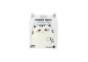 Bloco Adesivo Kawaii Fofo Gato Branco