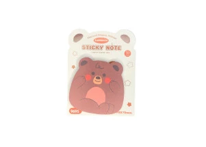 Bloco Adesivo Kawaii Fofo Urso Marrom&Rosa