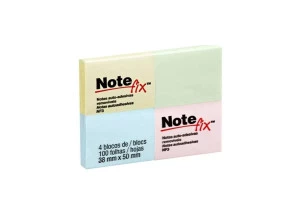Bloco Adesivo Notefix 3M 4 Cores Tons Pastéis