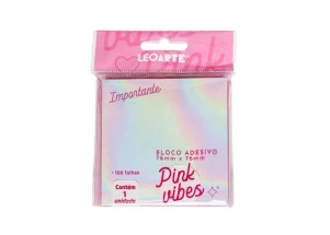 Bloco Adesivo Pink Vibes Importante 100 Folhas LeoArte