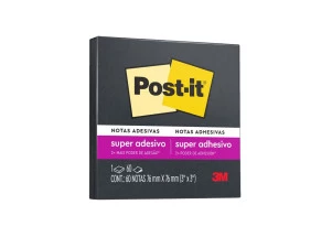 Bloco Adesivo Post-it Preto 76x76mm 60 Folhas