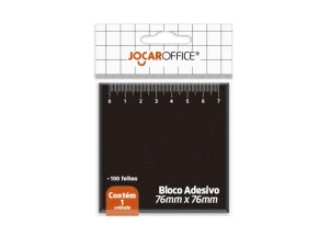 Bloco Adesivo Preto Régua 76Mmx76Mm 100F Jocar Office