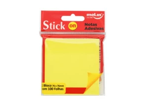 Bloco Adesivo Amarelo Neon Molin- 100F