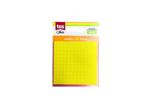 Bloco Adesivo Daily Quadriculado Amarelo Tris Holic