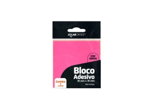 Bloco Adesivo Rosa Neon Jocar Office 76mmx76mm 100F