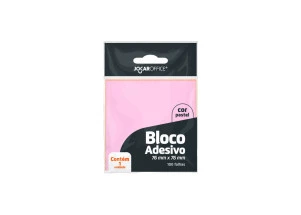 Bloco Adesivo Rosa Pastel Jocar Office 76mmx76mm 100F