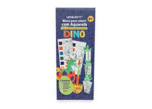 Bloco de Colorir com Aquarela Dino 12F Leo&Leo