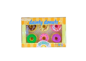 Borracha Kawaii Mini Donuts Amarelo C/6