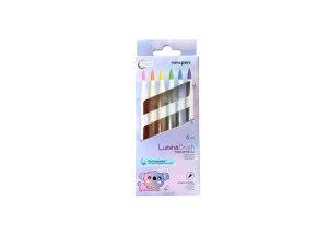 Caneta Newpen Lumina Brush Highlighter Pastel com 6 Cores