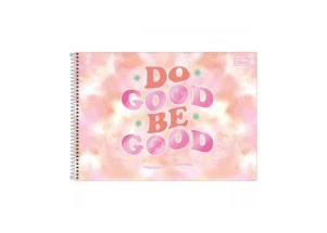 Caderno Cartografia E Desenho Good Vibes Tilibra 80F Rosa