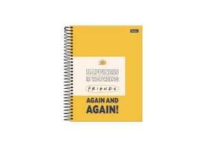 Caderno Colegial 10 Matérias Friends Amarelo