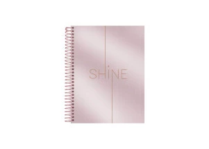 Caderno Colegial 10 Matérias Shine Foroni Rosa