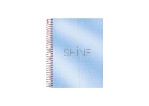 Caderno Colegial 10 Matérias Shine Foroni Azul