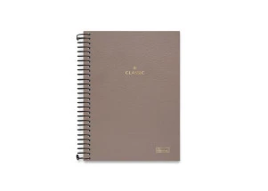 Caderno Colegial Com Planejamento Mensal Classic Cadersil Marrom Claro