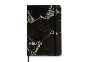 Caderno de Anotações Pautado Cicero Minerais Mármore Preto 14x21