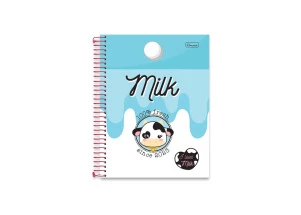 Caderno Espiral A5 I Love Milk Cadersil Azul