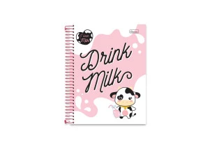 Caderno Espiral A5 I Love Milk Cadersil Rosa