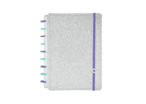 Caderno Inteligente Médio Let's Glitter Silver 2.0