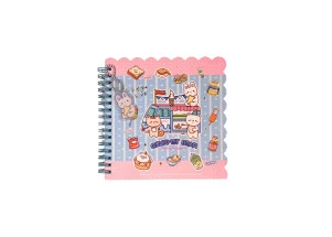 Caderno Kawaii Fofo Azul Espiral Gourmet Bear