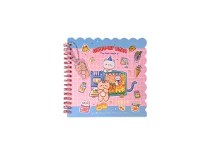 Caderno Kawaii Fofo Rosa Espiral Gourmet Bear