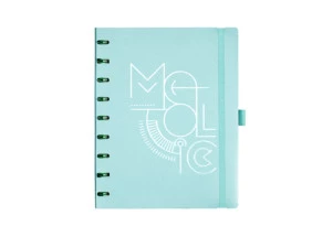 Caderno Ótima Systemflex Linha Metallic Verde 17;5x24