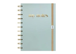 Caderno Studies My Notes Azul Pastel Linhas Brancas