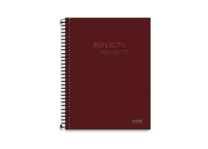 Caderno Universitário 10 Matérias Reflects Cadersil Vermelho