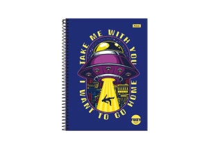 Caderno Universitário 10 Matérias 160F Fuzy Foroni Nave Espacial