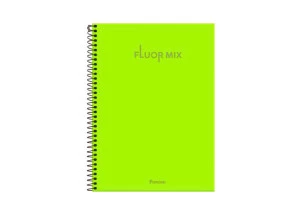 Caderno Universitário 10 Matérias Fluor Mix Capa Flexível Verde Neon Foroni