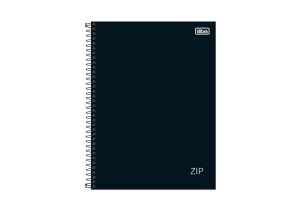 Caderno Universitário 10 Matérias Zip Preto Tilibra