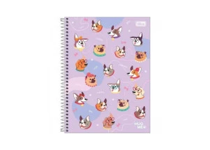 Caderno Universitário 1 Matéria 80F Hug Me Tilibra Cachorrinhos Roxo