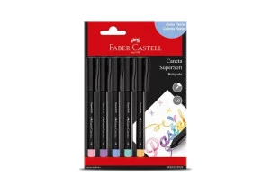 Caneta SuperSoft Pastel Faber Castell 1.0mm 5 Un