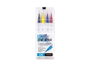 Caneta Brush Pen CiS Graf Soft Brush 12 Cores