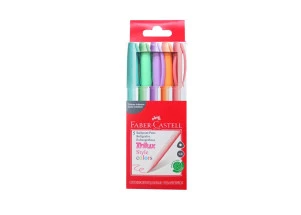 Caneta Esferografica Faber-Castell Trilux Style Colors 5 Cores Pastel