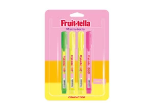 Caneta Marca Texto Fruit-Tella Compactor Destaq 3 Cores C/4 Un