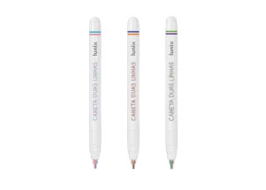 Caneta Duas Linhas Lunix Tilibra Kit Com 3 Cores