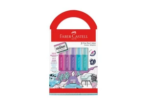 Caneta Ponta Fina Faber-Castell Fine Pen Com Cheirinho Relaxa e Reequilibra 5 Cores