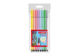 Caneta Stabilo Estojo Pen 68 1.0 mm 8 cores Tons Pastel