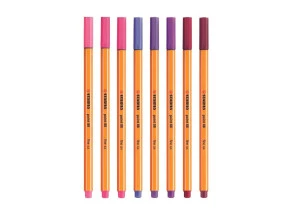 Caneta Stabilo Fine Pen Point 88 Tons de Rosa e Roxo